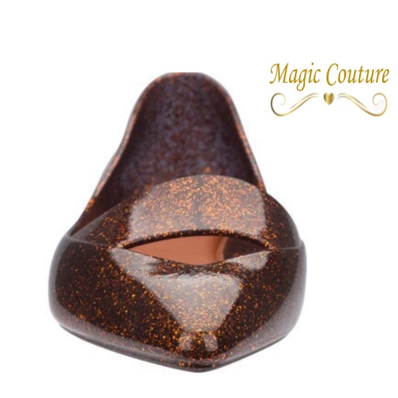 Melissa Glitter Brown Flats - Picture 3 of 10
